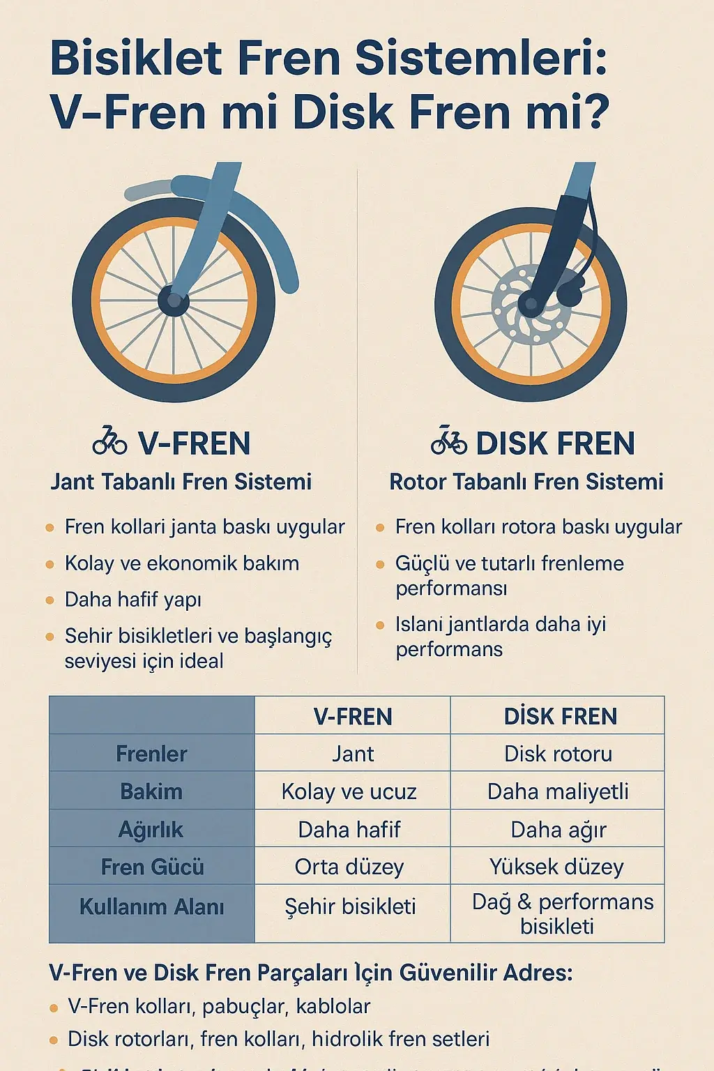 Bisiklet Fren Sistemleri: V-Fren mi Disk Fren mi?